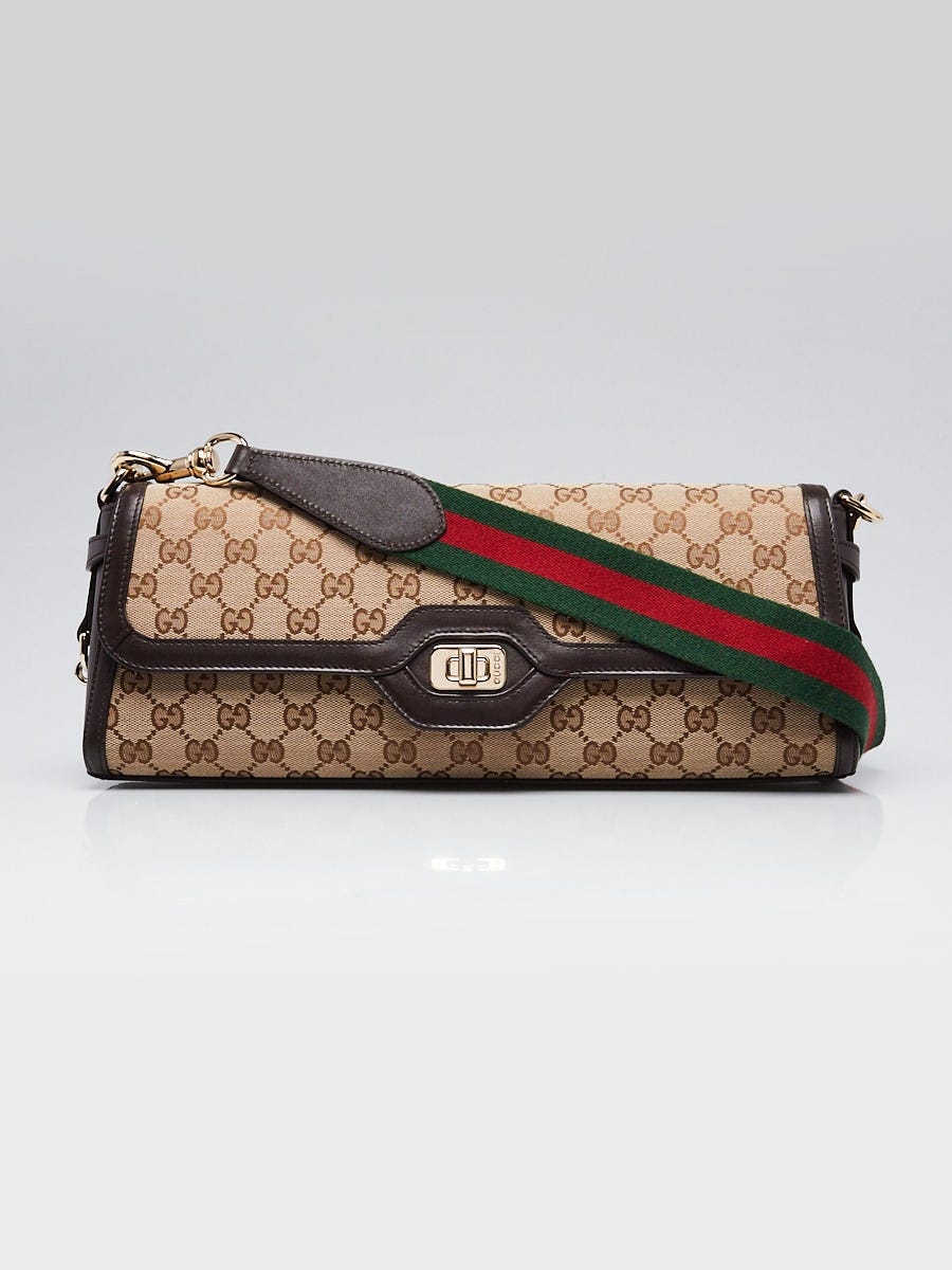 Gucci Beige/Ebony GG Canvas/Leather Medium Luce Shoulder Bag