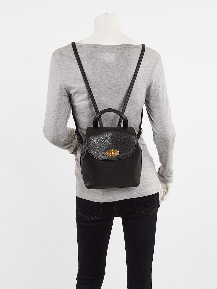 Mulberry Black Pebbled Leather Bayswater Mini Backpack Bag