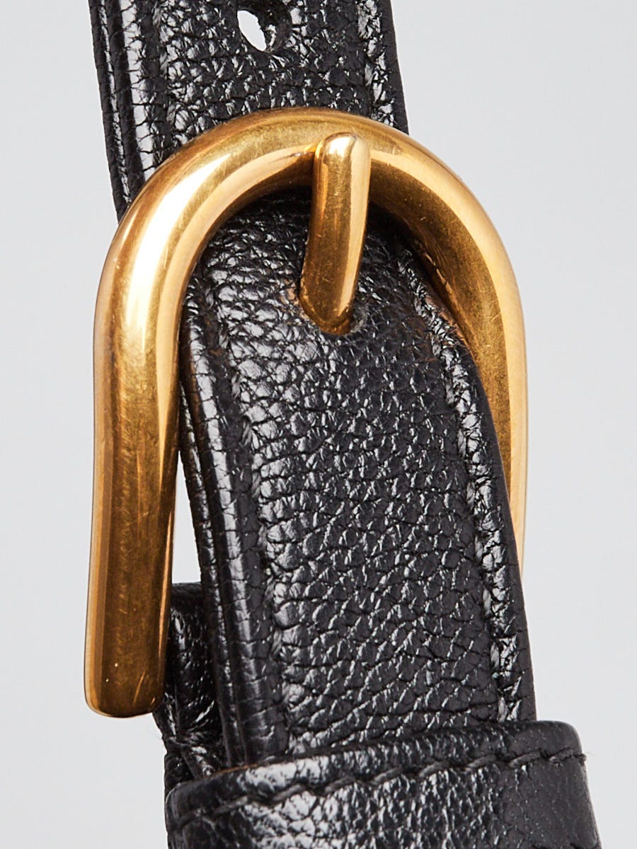 Gucci Black Leather Double G Aphrodite Medium Shoulder Bag