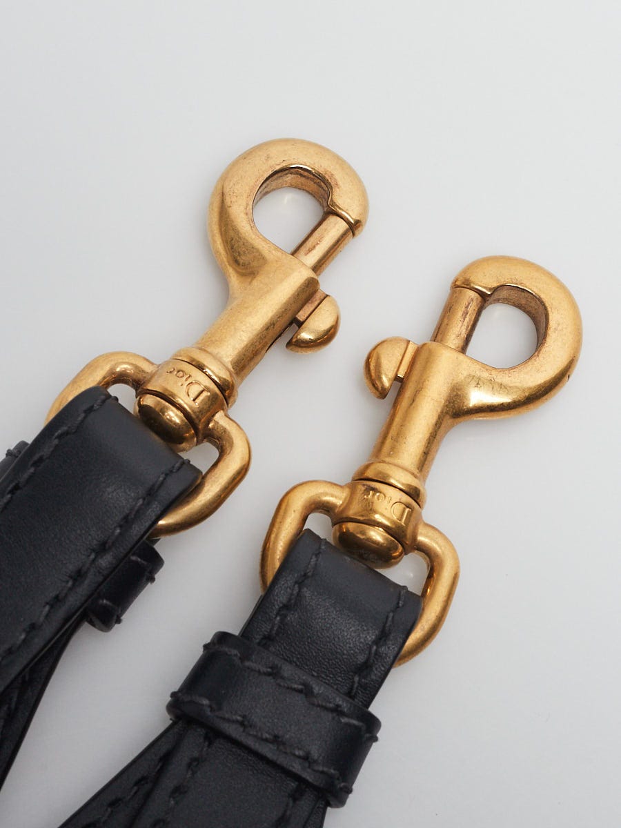 Christian Dior Beige/Blue Embroidered Studded Canvas Shoulder Strap