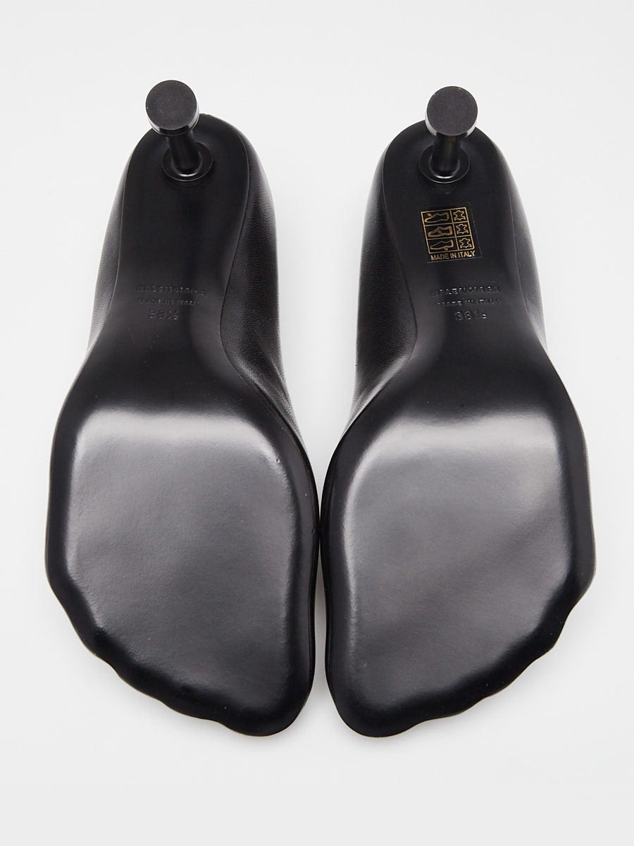 Balenciaga Black Leather Fetish Pumps Size 8/38.5 | Yoogi's Closet