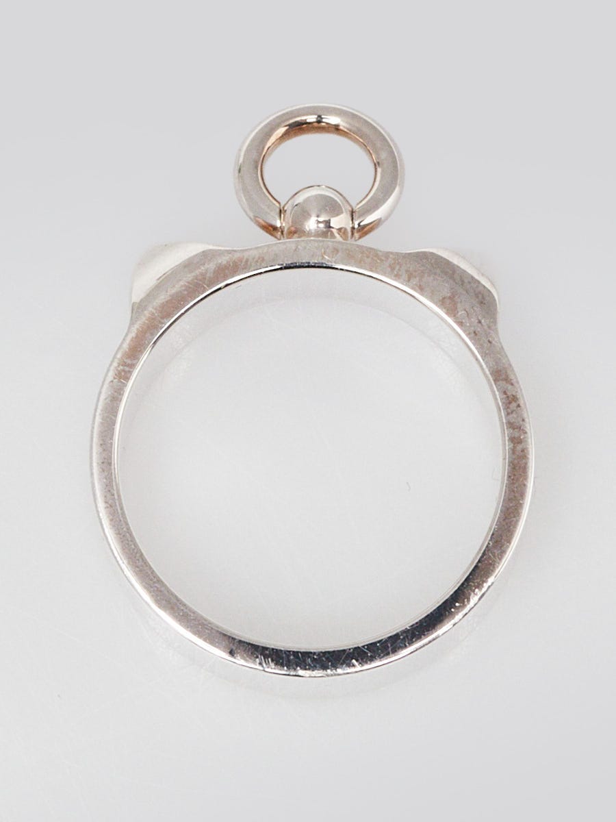 Hermes Sterling Silver Collier de Chien PM Ring Size 46/3.75
