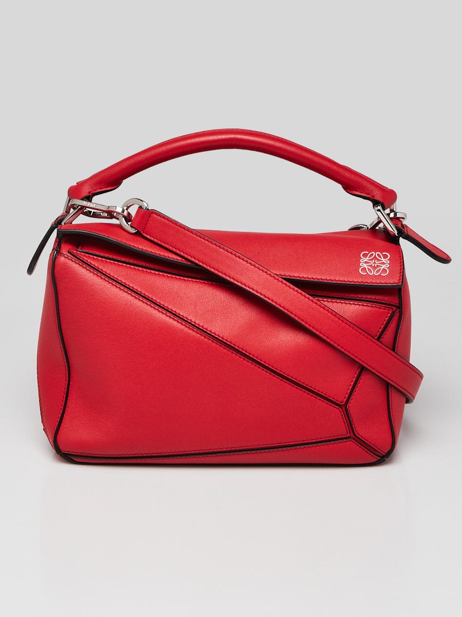 Loewe Red Calfskin Leather Small Puzzle Bag | Yoogi's Closet
