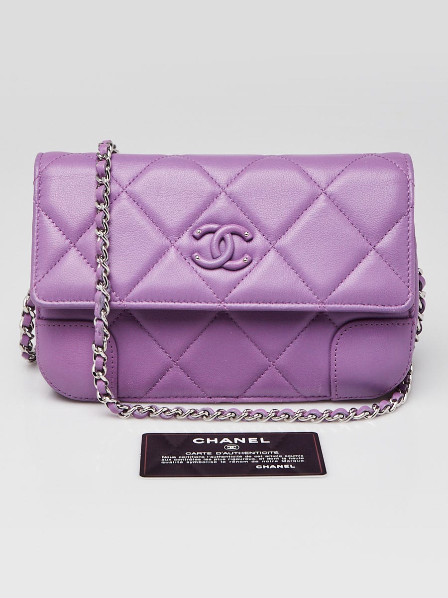 Chanel Purple Quilted Lambskin Leather WOC Clutch Bag | Yoogi's Closet