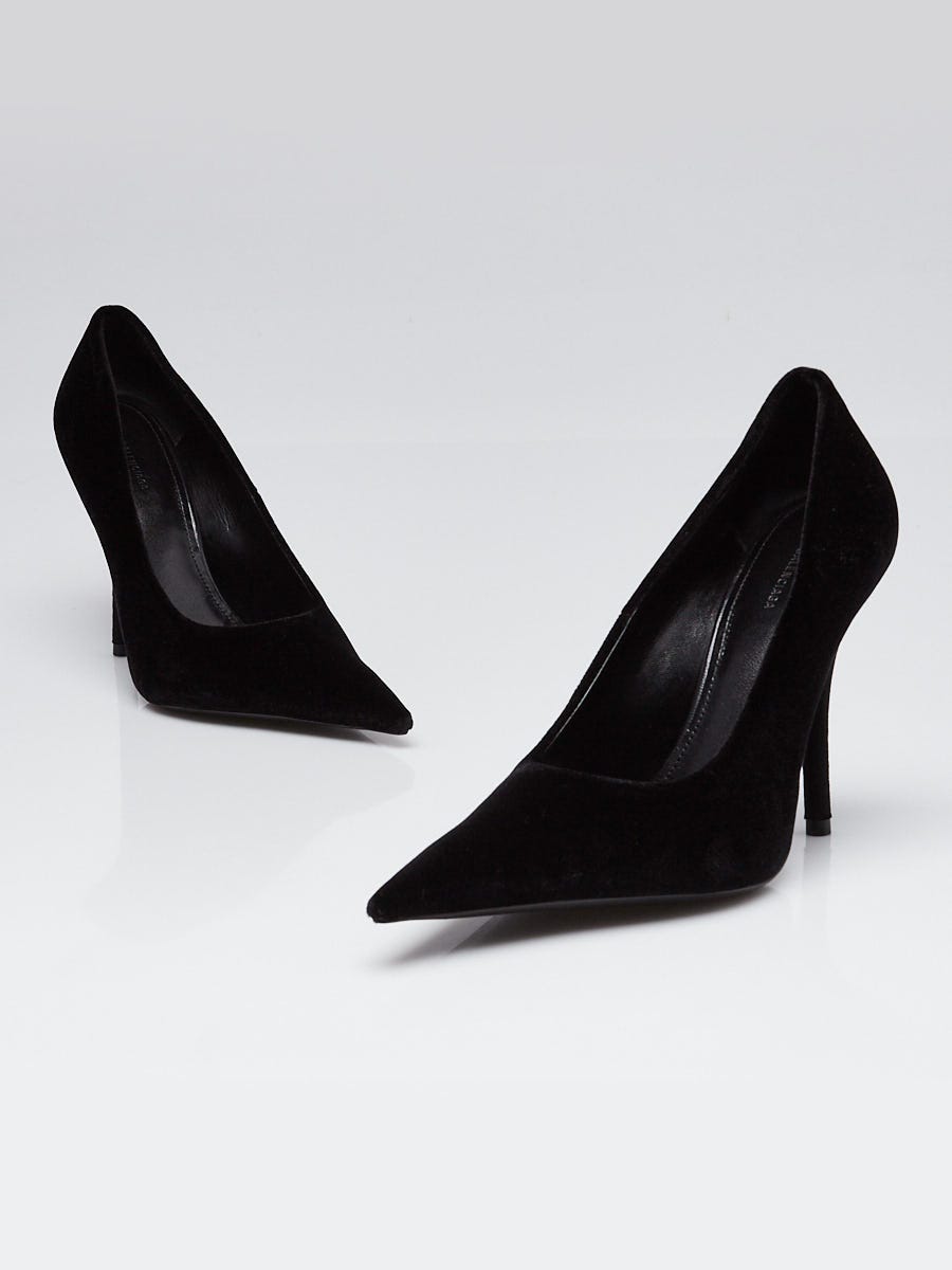 Balenciaga Black Velvet Knife Pumps Size 6.5/37 | Yoogi's Closet