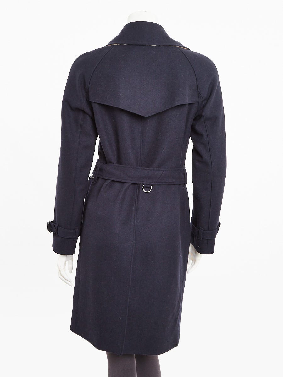 Burberry Blue Wool Blend Coat Size 2/36