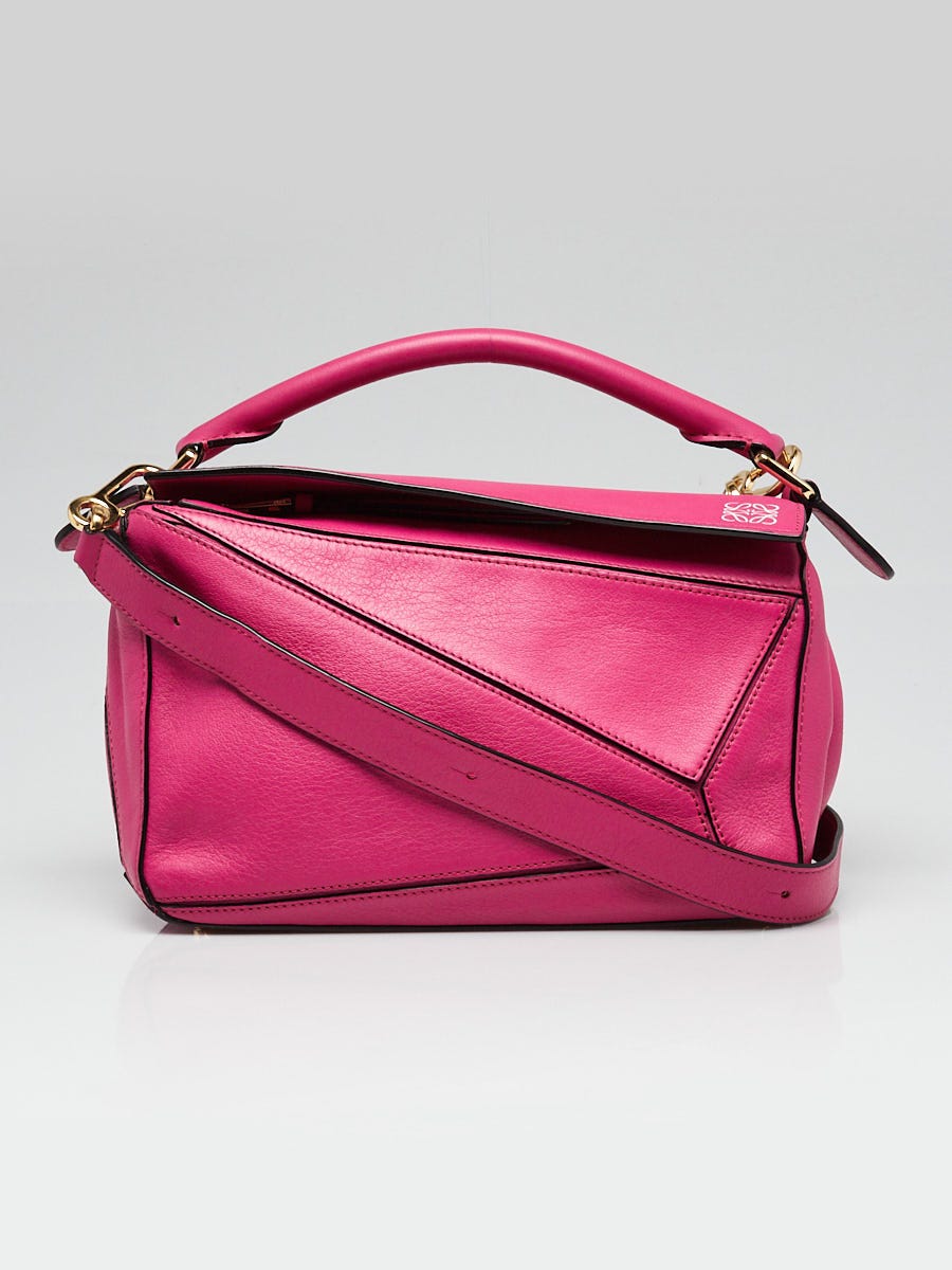 Loewe PInk Calfskin Leather Medium Puzzle Bag | Yoogi's Closet
