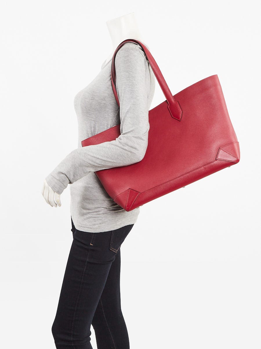 Hermes Rouge Grenat Evercolor/Epsom Leather Maxibox Cabas Tote Bag