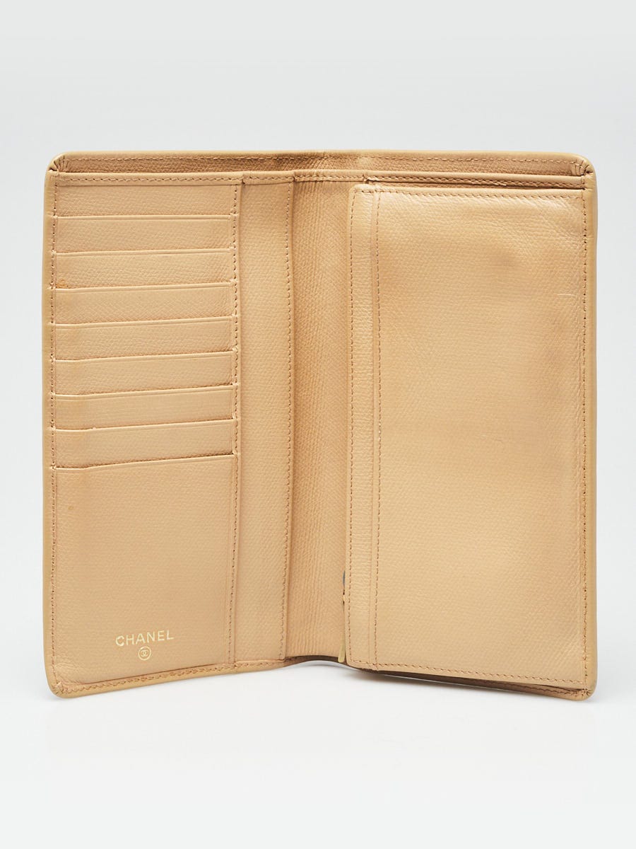 Chanel Beige Caviar Leather L Yen Wallet