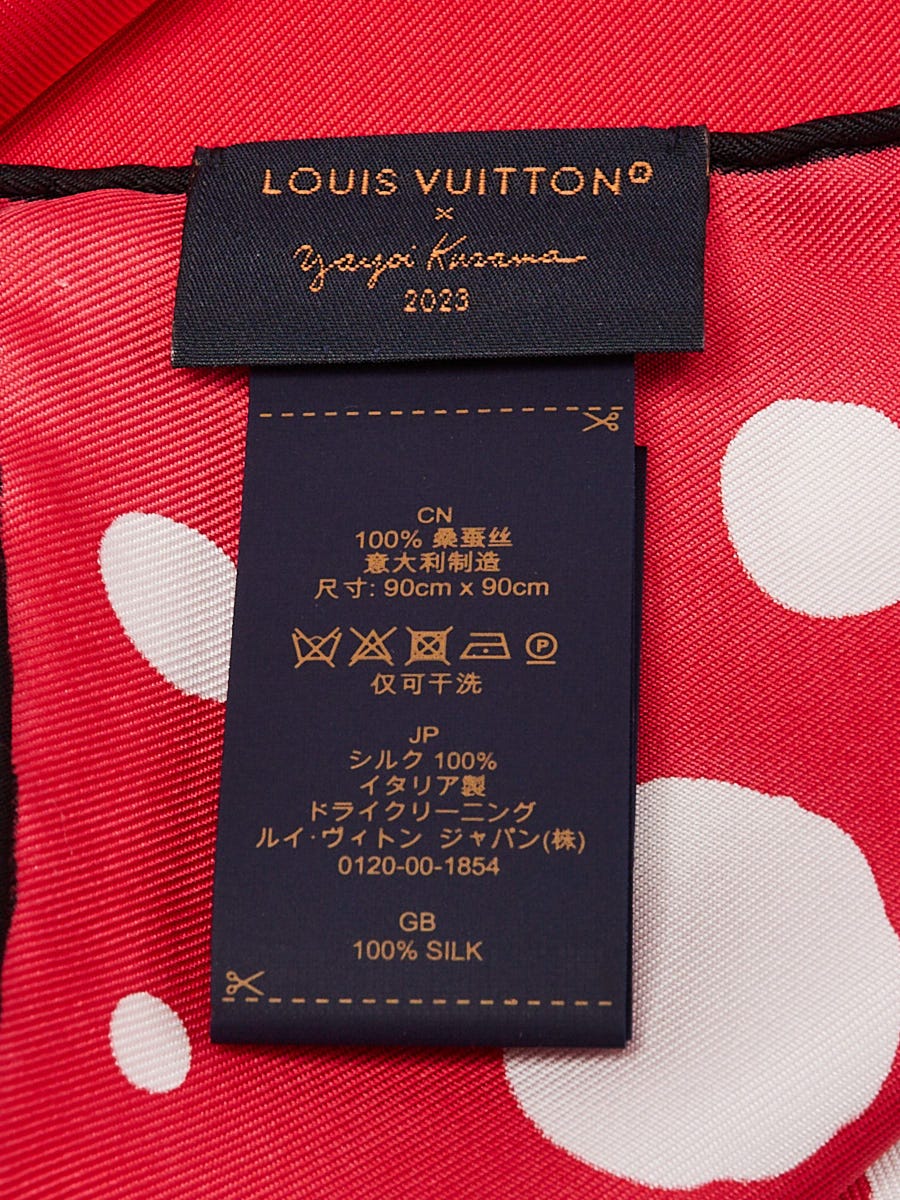 Louis Vuitton x YK Red/White Silk Pumpkin Polka Dot Print Square