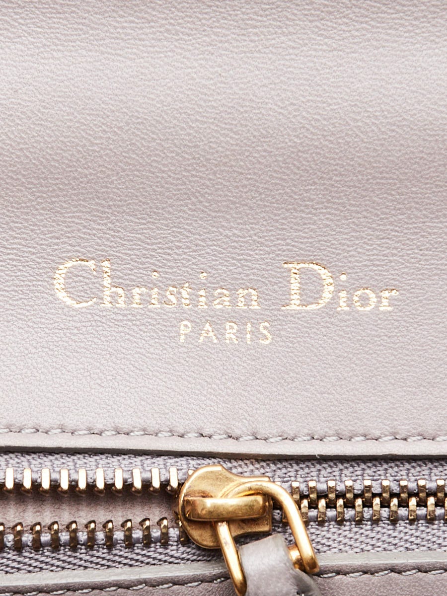 Christian Dior Grey Studded Leather Diorama Small Flap Bag