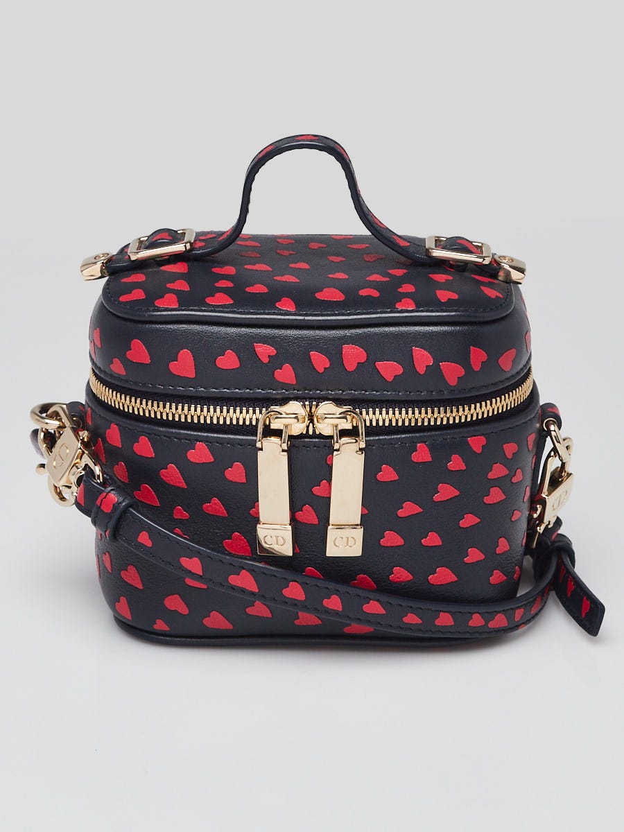 Christian Dior Black/Red Leather Micro Lady DiorAmour Vanity Case