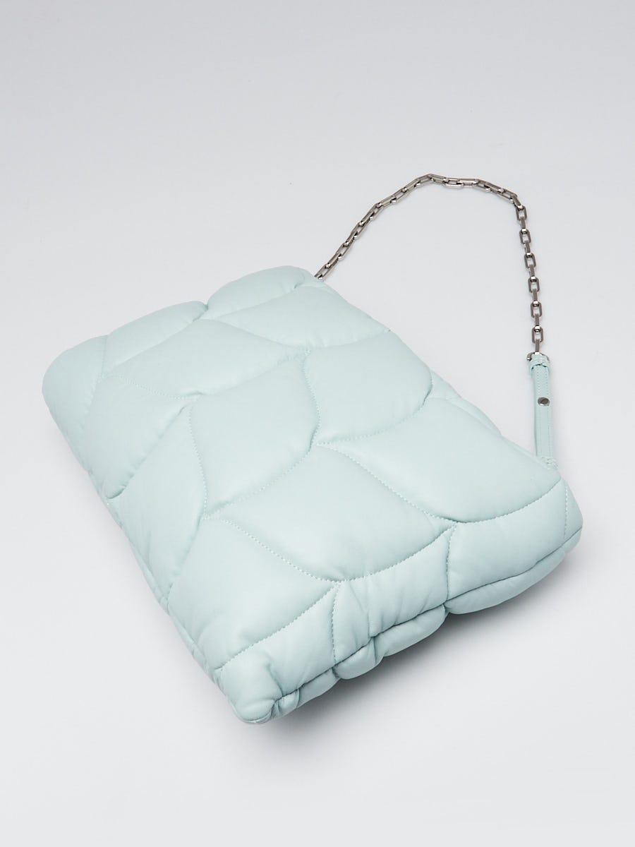 Mulberry Acrylic Green Quilted Leather Little Softie Clutch Bag
