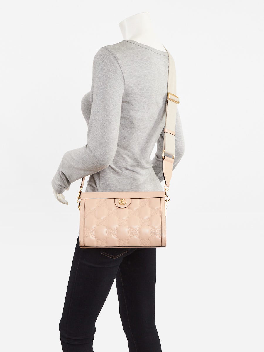 Gucci Beige Leather GG Metalasse Frame Top Shoulder Bag