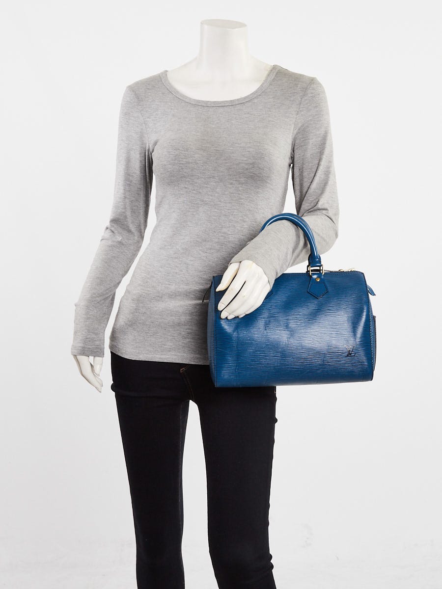 Louis Vuitton Toledo Blue Epi Leather Speedy 25 Bag