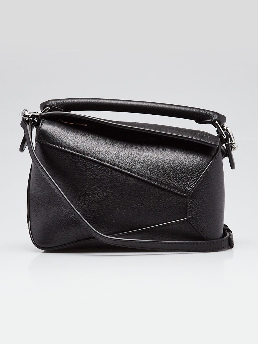 Loewe Black Grained Leather Mini Puzzle Bag | Yoogi's Closet