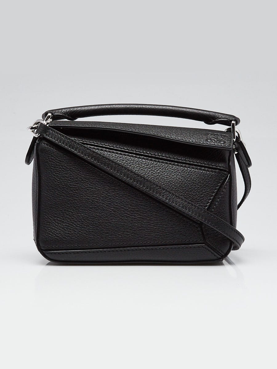 Loewe Black Grained Calfskin Leather Mini Puzzle Bag | Yoogi's Closet