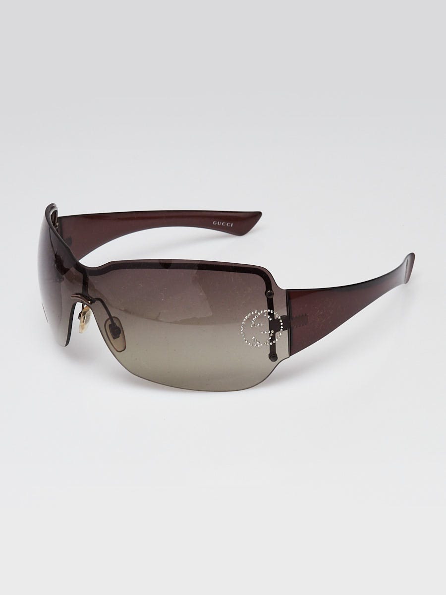 グッチ サングラス マイクロGG GG1825/S Gucci Rimless Gradient Tint Crystal GG Logo Oversize Sunglasses