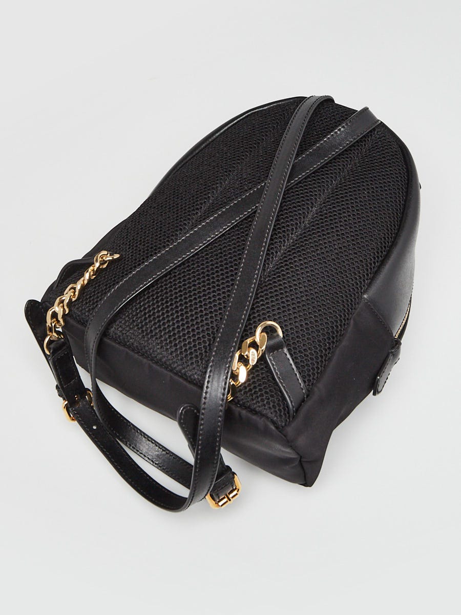 Fendi Black Nylon and Leather Monster Eyes Mini Backpack Bag