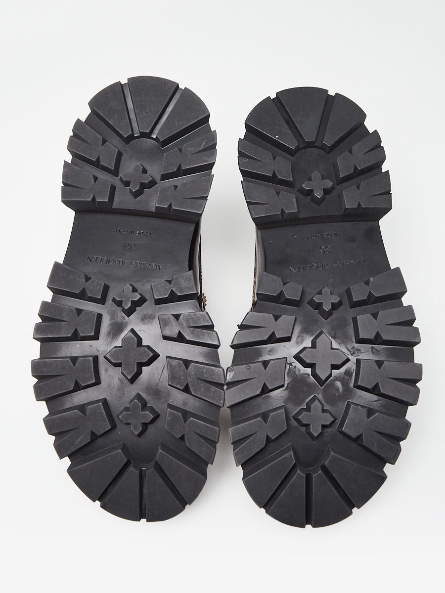 Alexander McQueen Black Patent Leather Platform Loafers Size 5.5/36