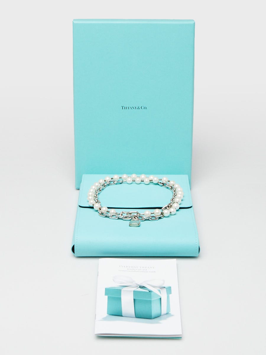 Tiffany & Co. Sterling Silver and Pearl Lock Tiffany Hardwear