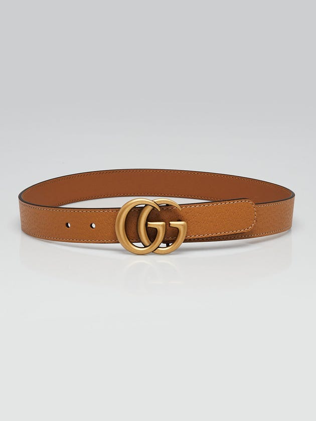 Gucci Light Brown Smooth Leather Double G Children's Belt Size L