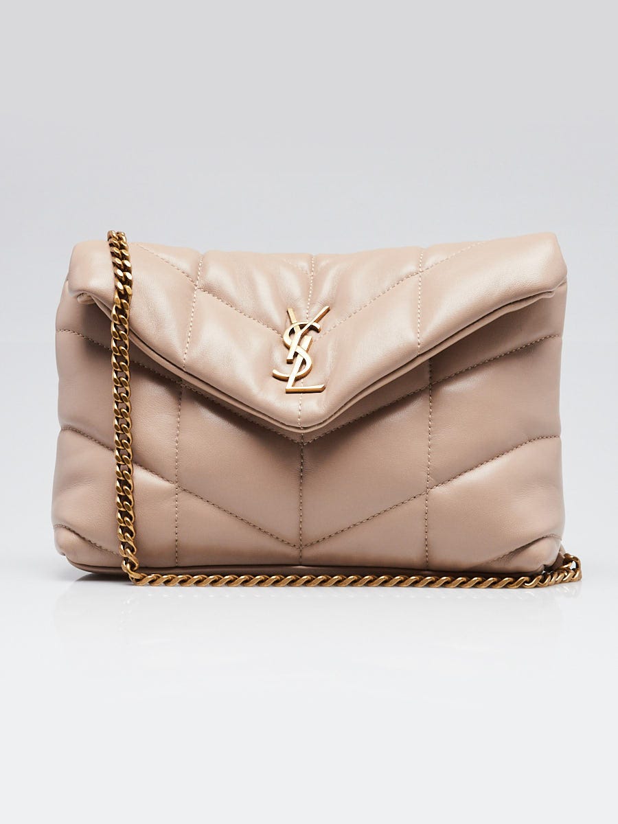 Yves Saint Laurent Natural Brick Raffia Small Cassandre Tube Bag