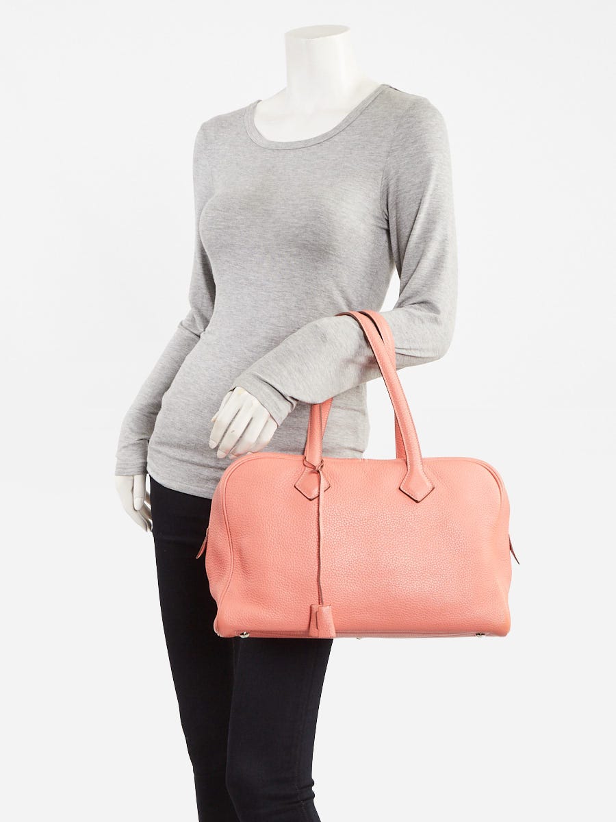 Hermes 35cm Crevette Clemence Leather Victoria II Bag