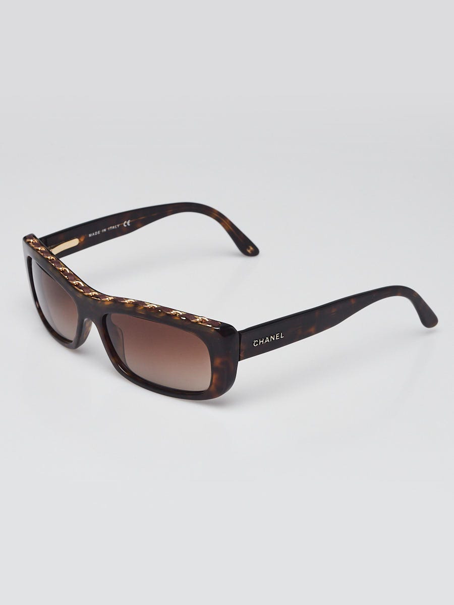 Chanel Tortoise Shell Acetate Frame Chain Sunglasses- 5130-Q