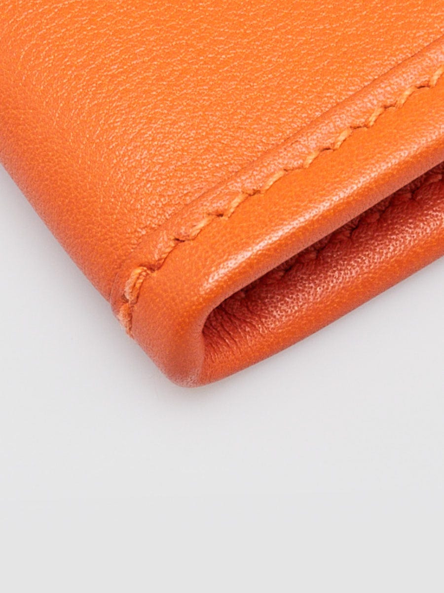 Hermes Orange Swift Leather Jige Duo Clutch Bag | Yoogi's Closet
