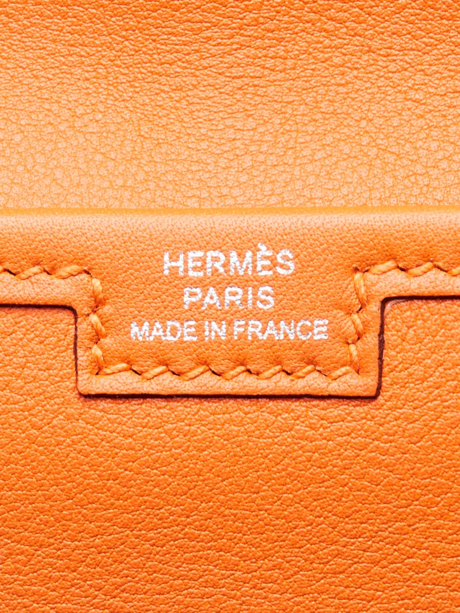 Hermes Orange Swift Leather Jige Duo Clutch Bag | Yoogi's Closet