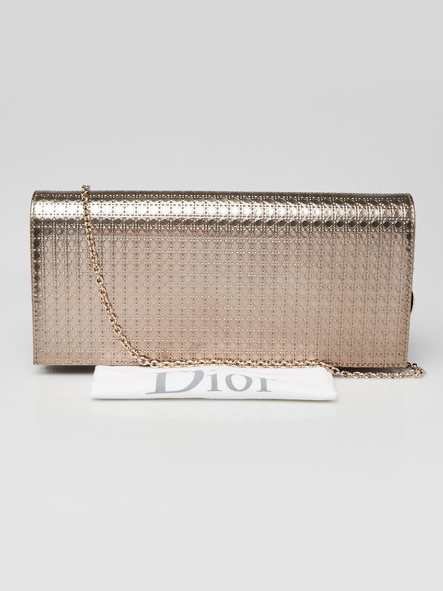 DIOR マイチャレンジ パズル Christian Dior Gold Micro Cannage Quilted Patent Leather Lady Dior
