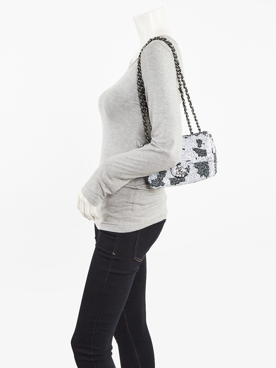 Chanel Black/White CC Sequin Mini Flap Bag
