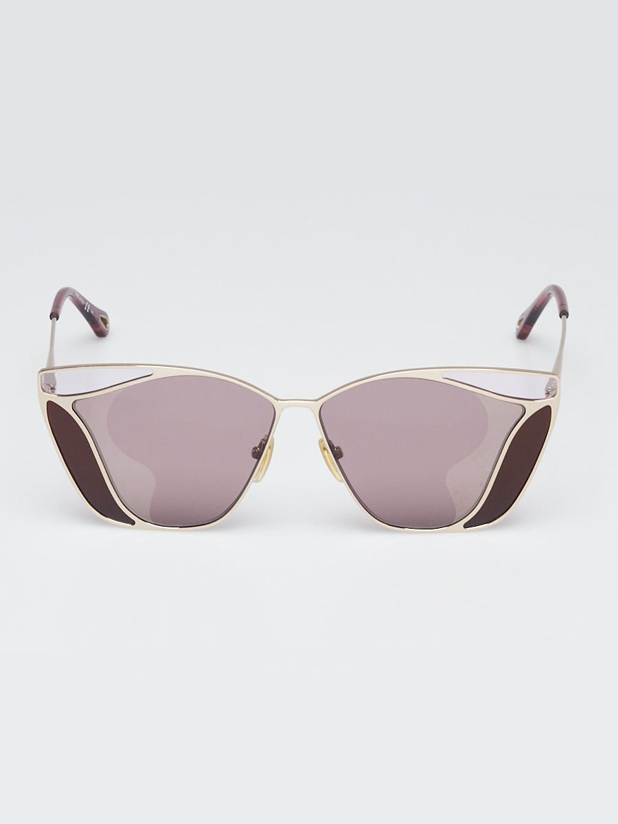 Chloe Goldtone Metal Gemma Cat Eye Oversized Sunglasses - CH0049S