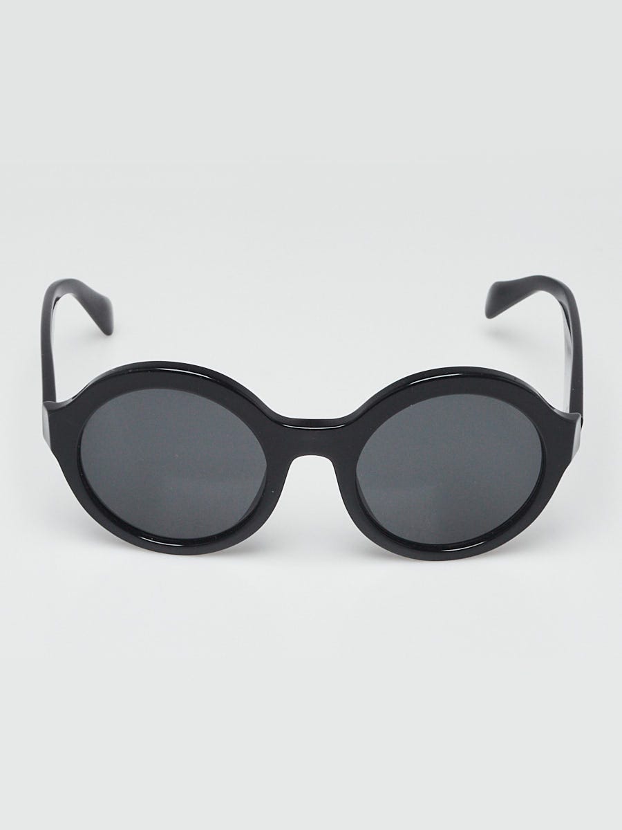 Prada Black Acetate Round Sunglasses - SPR11U
