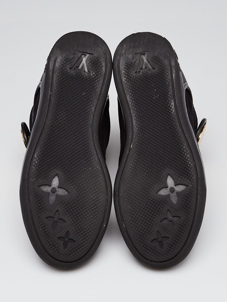 Louis Vuitton Black Epi Leather/Suede High Top Wedge Sneakers Size 4.5/35