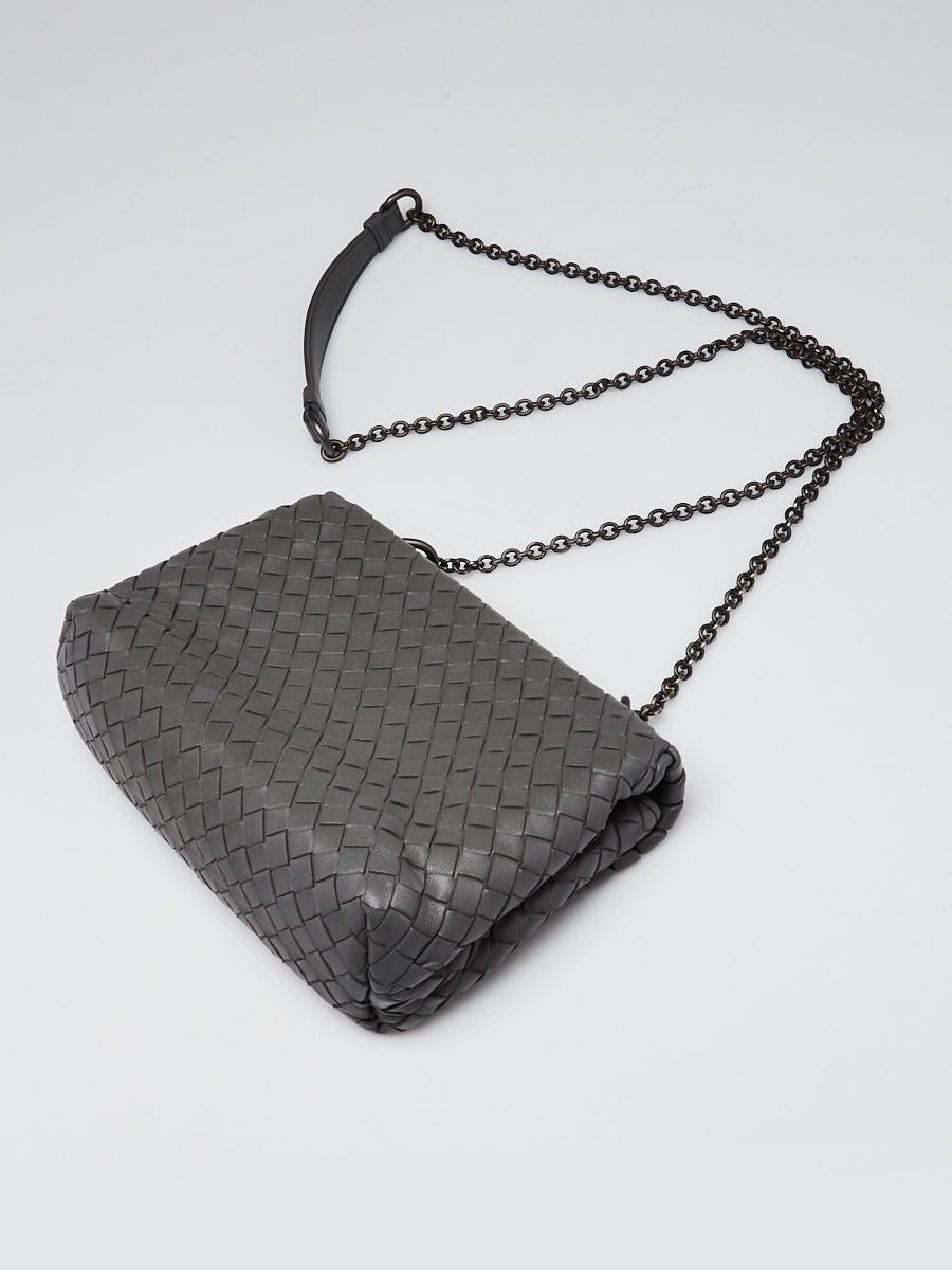 Bottega Veneta Grey Intrecciato Woven Nappa Leather Olimpia Bag