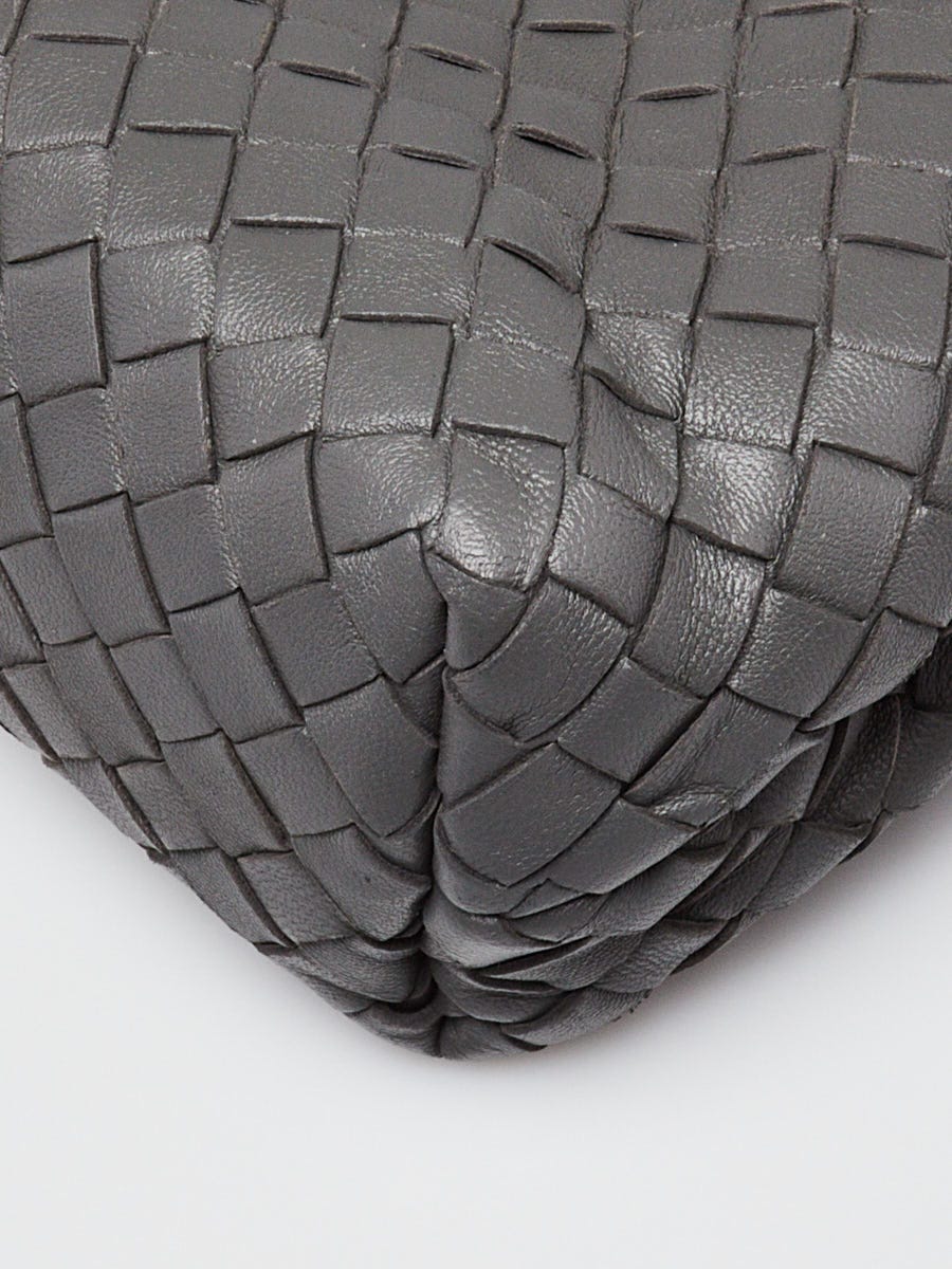 Bottega Veneta Grey Intrecciato Woven Nappa Leather Olimpia Bag