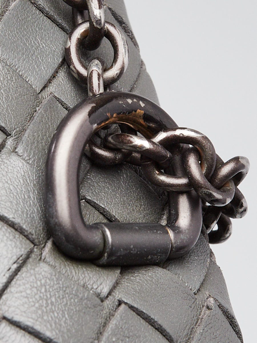 Bottega Veneta Grey Intrecciato Woven Nappa Leather Olimpia Bag