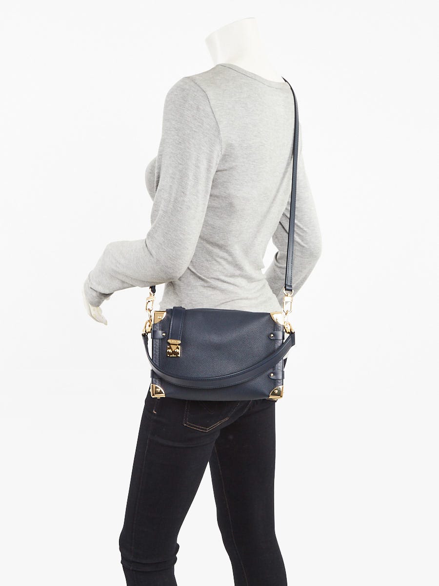 Louis Vuitton Bahrain Navy Leather and Monogram Canvas Side Trunk MM Bag