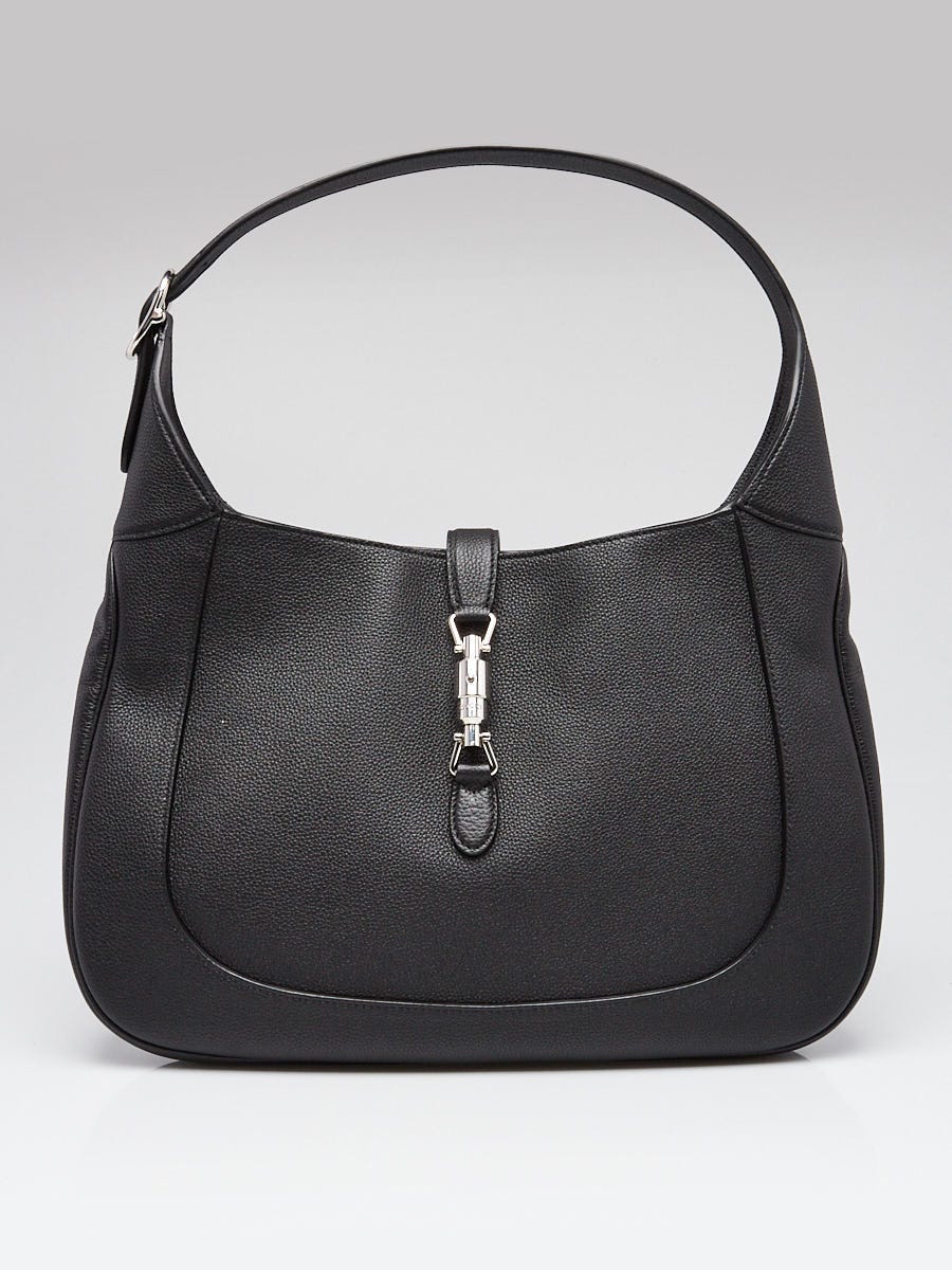 Gucci Black Pebbled Leather Jackie 1961 Large Shoulder Bag