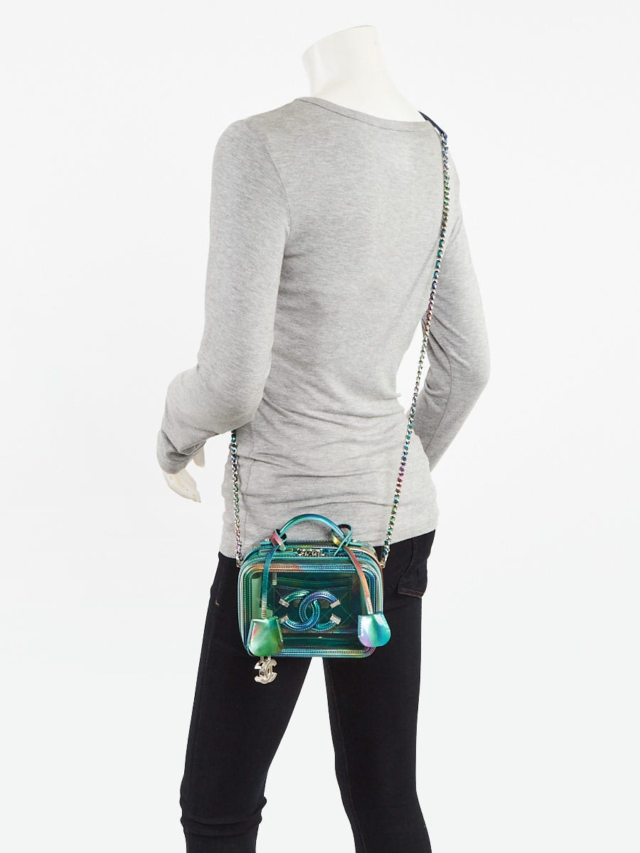 Chanel Green/Multicolor Transparent PVC Filigree Small Vanity Case