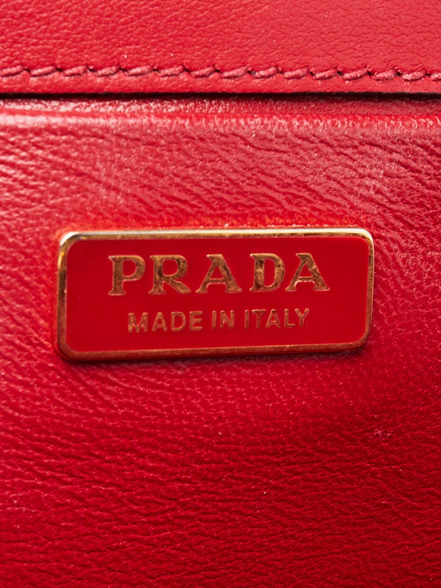 Prada Red Saffiano Leather Light Frame Crossbody Bag | Yoogi's Closet