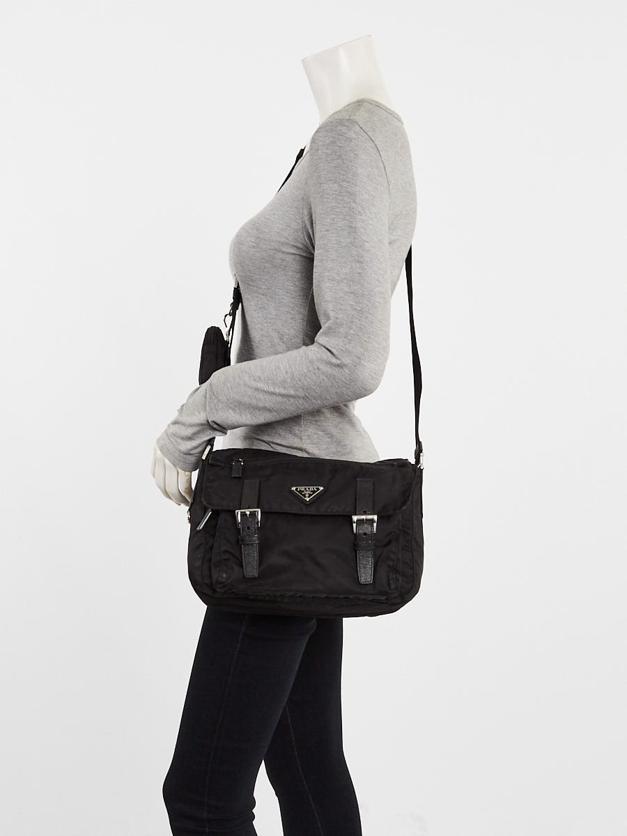 Prada Black Vela Re-Nylon Messenger Bag 1BD953