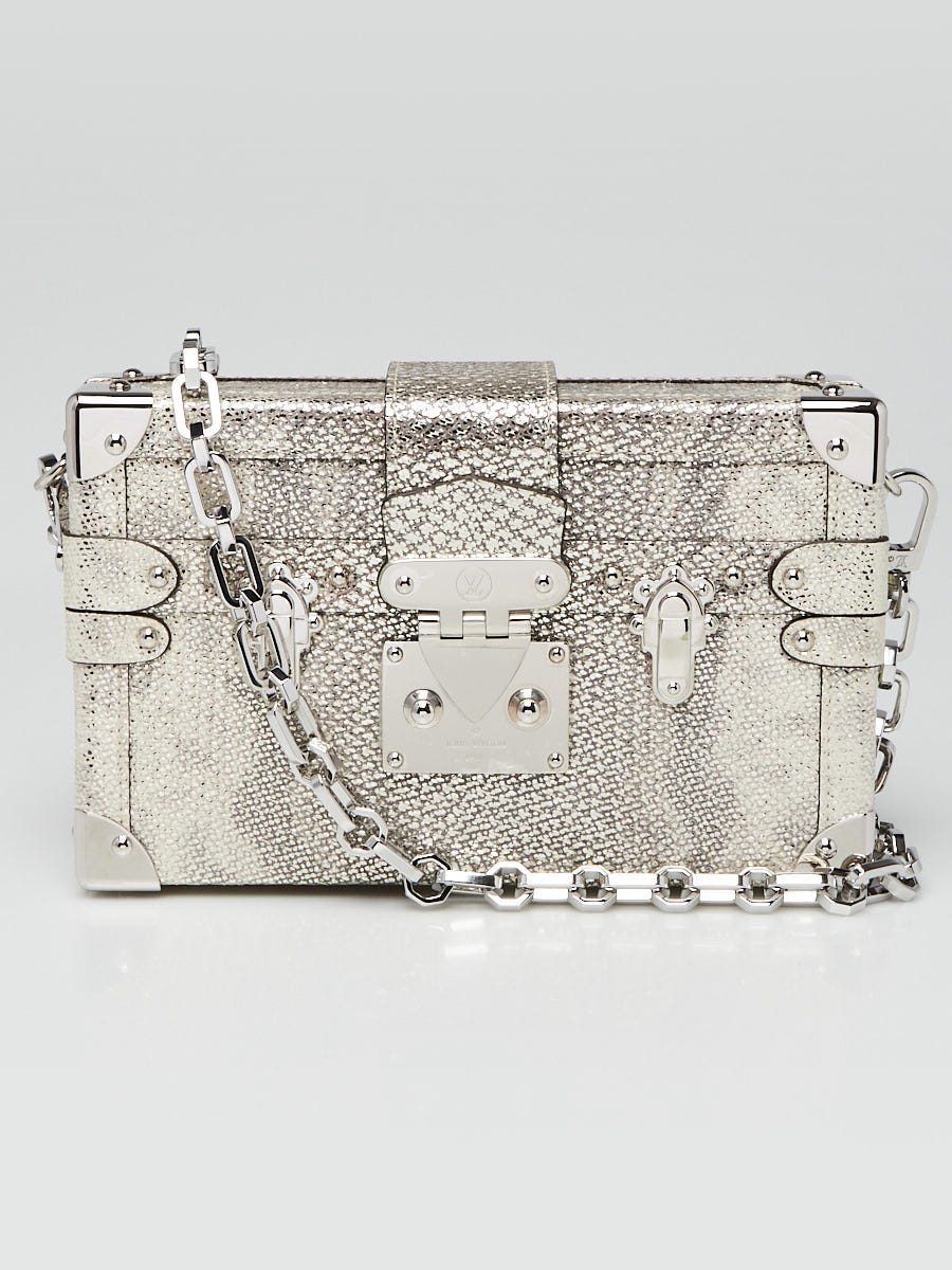 Louis Vuitton Metallic Silver Lizard Petite Malle Bag | Yoogi's Closet