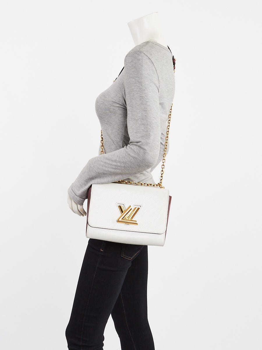 Louis Vuitton White/Burgundy Epi Leather Twist MM Bag