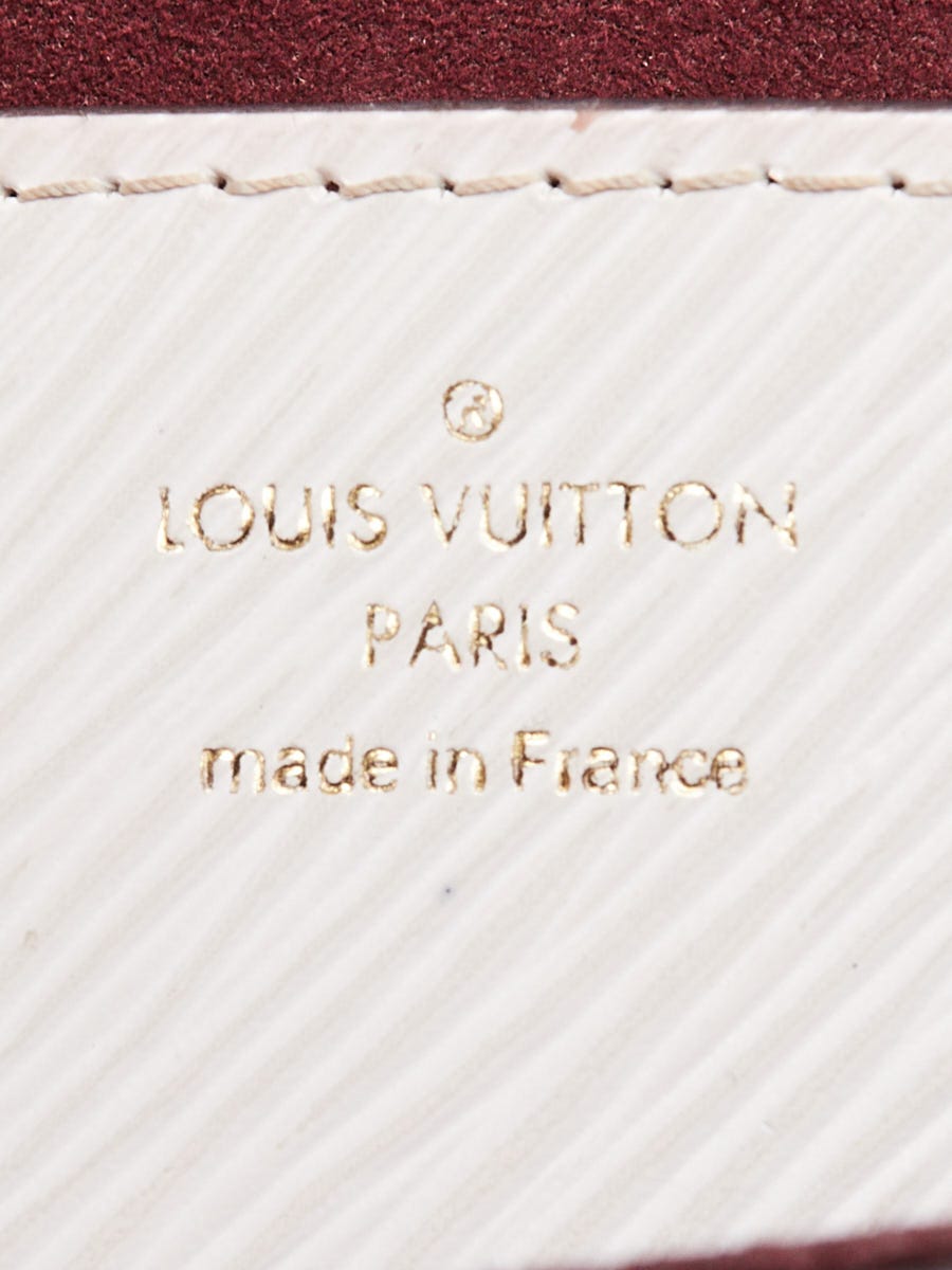 Louis Vuitton White/Burgundy Epi Leather Twist MM Bag | Yoogi's Closet