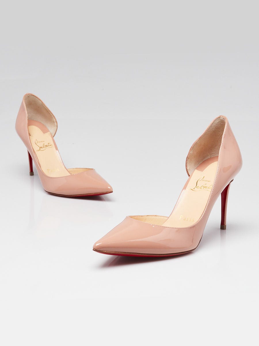 Christian Louboutin Beige Patent Leather Iriza 85 Pumps Size 6