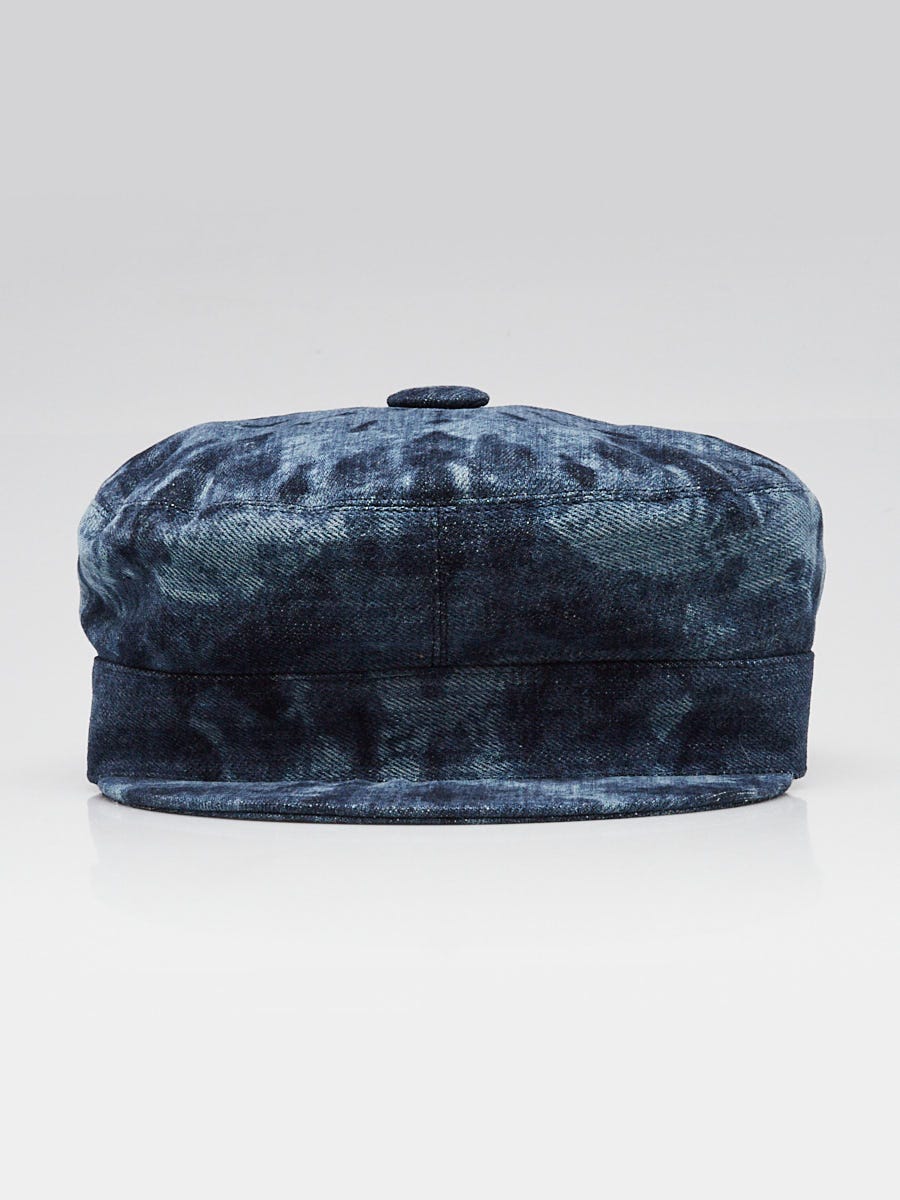 Christian Dior Blue Denim Cotton Baker Boy Hat Size 57