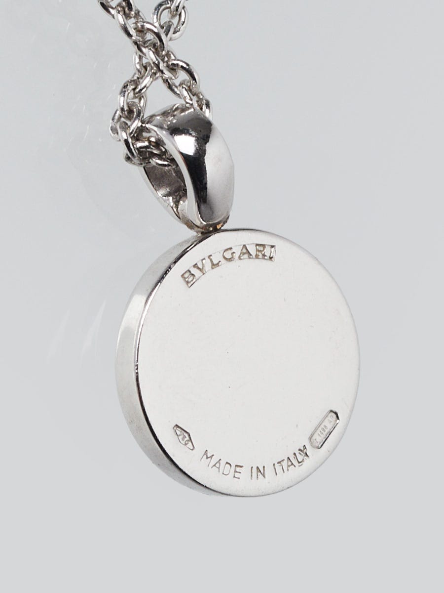 Bvlgari 18k White Gold and Diamond Circle Pendant Necklace